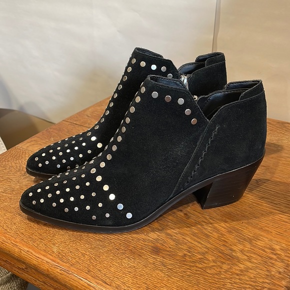 State Shoes State Black Suede Studded Ankle Booties Size